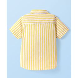 Babyhug Cotton Woven Half Sleeves Striped Shirt - Yellow