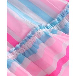 Babyhug Cotton Woven Sleeveless Striped Frock - Pink & Blue