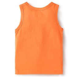 Babyhug 100% Cotton Single Jersey Knit Antibacterial Sleeveless Sandos With Animal Print Pack Of 3 - Orange Blue & Navy Blue