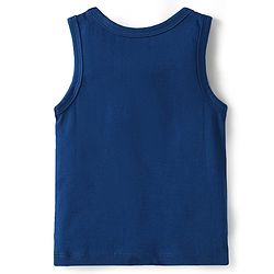 Babyhug 100% Cotton Single Jersey Knit Antibacterial Sleeveless Sandos With Animal Print Pack Of 3 - Orange Blue & Navy Blue