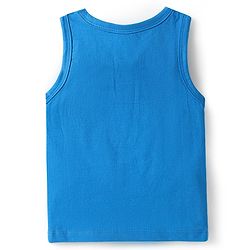 Babyhug 100% Cotton Single Jersey Knit Antibacterial Sleeveless Sandos With Animal Print Pack Of 3 - Orange Blue & Navy Blue