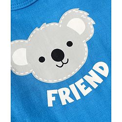 Babyhug 100% Cotton Single Jersey Knit Antibacterial Sleeveless Sandos With Animal Print Pack Of 3 - Orange Blue & Navy Blue