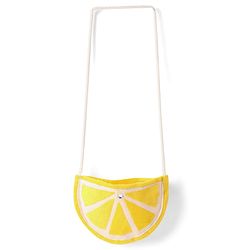 Babyhug Single Jersey Knit Sleeveless Frock with Sling Bag & Lemon Print - Yellow & White