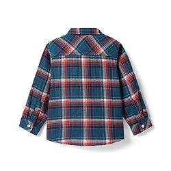 Babyhug 100% Cotton Woven Full Sleeves Checks Shirt - Dark Green
