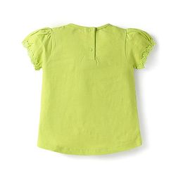 Babyhug Cotton Knit Half Sleeves T-shirts With Floral Lace Detailing Pack Of 3 - Light Blue & Dark Pink