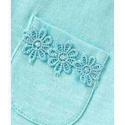 Babyhug Cotton Knit Half Sleeves T-shirts With Floral Lace Detailing Pack Of 3 - Light Blue & Dark Pink
