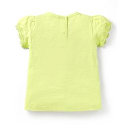 Babyhug Cotton Knit Half Sleeves T-Shirts with Floral Embroidery Pack of 3 - Pink Lilac & Limegreen