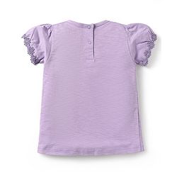 Babyhug Cotton Knit Half Sleeves T-Shirts with Floral Embroidery Pack of 3 - Pink Lilac & Limegreen