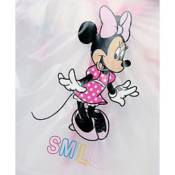 Babyhug Full Sleeves Below Knee Length Raincoat With Minnie Smile Print - White