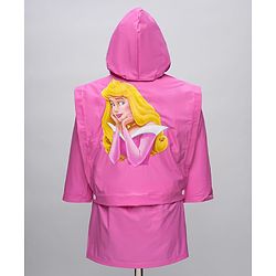 Babyhug Full Sleeves Below Knee Length Raincoat With Sleeping Beauty Print - Pink