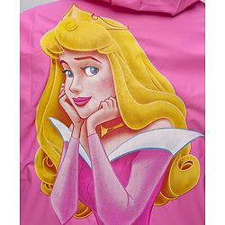 Babyhug Full Sleeves Below Knee Length Raincoat With Sleeping Beauty Print - Pink