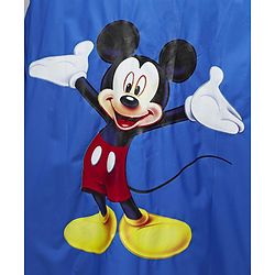 Babyhug Full Sleeves Below Knee Length Raincoat With Mickey Cool Print - Royal Blue
