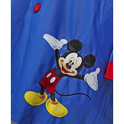 Babyhug Full Sleeves Below Knee Length Raincoat With Mickey Cool Print - Royal Blue