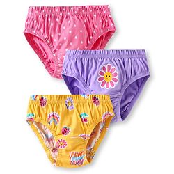 Babyhug 100% Cotton Knit Antibacterial Panties With Polka Dot & Floral Print Pack Of 3 - Pink Purple & Yellow