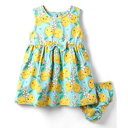 Babyhug Cotton Knit Sleeveless Frock & Bloomers With Floral Print - Light Blue