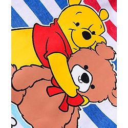 Babyhug Disney Single Jersey Knit Full Sleeves Night Suit With Winnie The Pooh Graphic - Blue Red & Light Blue