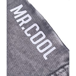 Babyhug Cotton Knit Mid Thigh Length Shorts with Text Print - Grey