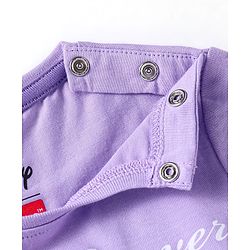 Babyhug Disney Single Jersey Knit Full Sleeves Night Suit With Frozen Elsa & Anna Graphic - Purple