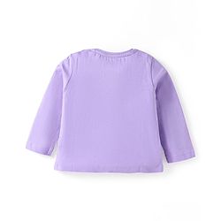 Babyhug Disney Single Jersey Knit Full Sleeves Night Suit With Frozen Elsa & Anna Graphic - Purple