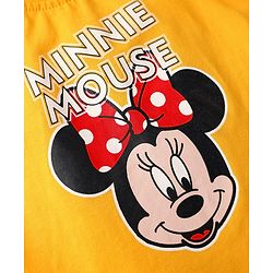 Babyhug Disney Single Jersey Knit  Sleeveless T-Shirt With Frock & Minnie & Friends Graphic & Frill Detailing - Pink
