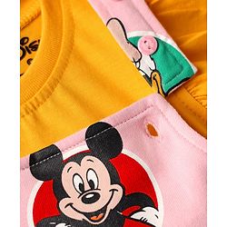 Babyhug Disney Single Jersey Knit  Sleeveless T-Shirt With Frock & Minnie & Friends Graphic & Frill Detailing - Pink