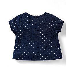 Babyhug Cotton Knit Half Sleeves Night Suit with Utility Pockets & Bow Applique Heart & Polka Dots Print - Blue & Pink