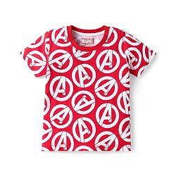 Babyhug Marvel Single Jersey Knit Half Sleeves  T-Shirts With Foil Print Avenger Graphics Pack Of 3 - Red Black & Yellow