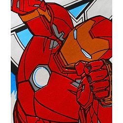Babyhug Marvel Single Jersey Knit Half Sleeves T-Shirt & Shorts Set With Iron Man Graphics & Pocket Detailing - White & Light Blue