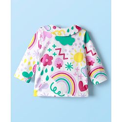 Babyhug Single Jersey Knit Full Sleeves Floral Print Night Suit - Multicolor