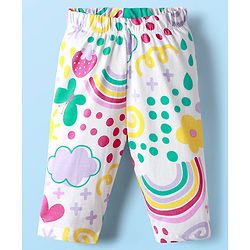 Babyhug Single Jersey Knit Full Sleeves Floral Print Night Suit - Multicolor