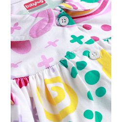 Babyhug Single Jersey Knit Full Sleeves Floral Print Night Suit - Multicolor