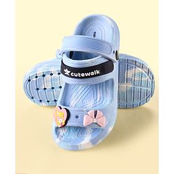 Cute Walk by Babyhug Clogs With Bow & Heart Applique - Blue