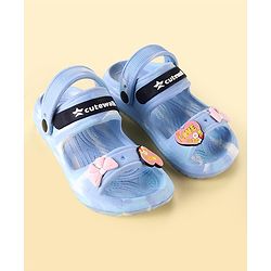 Cute Walk by Babyhug Clogs With Bow & Heart Applique - Blue