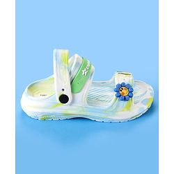 Cute Walk by Babyhug Clogs With Sunflower & Umbrella Applique - White