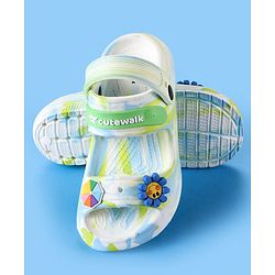 Cute Walk by Babyhug Clogs With Sunflower & Umbrella Applique - White