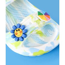 Cute Walk by Babyhug Clogs With Sunflower & Umbrella Applique - White