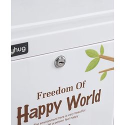 Babyhug 3 Layers High Density Plastic Storage Cabinet Teddy Print With Wheels - White