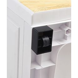 Babyhug 3 Layers High Density Plastic Storage Cabinet Teddy Print With Wheels - White