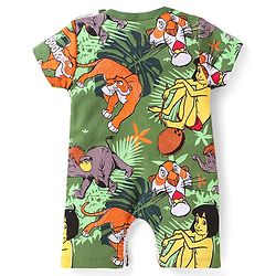 Babyhug Disney Interlock Knit Half Sleeve Romper With Mowgli & Friends Graphic Pack Of 2 - Yellow & Green