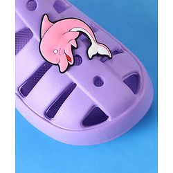 Cute Walk by Babyhug Clogs with Backstrap Closure & Dolphin Applique - Purple