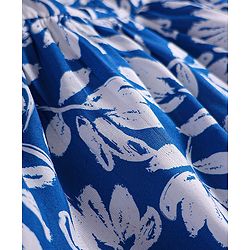 Babyhug Cotton Woven Puffed Sleeves Frock with Floral Print - Blue