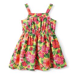 Babyhug Cotton Woven Sleeveless Frock with Floral Print - Multicolor