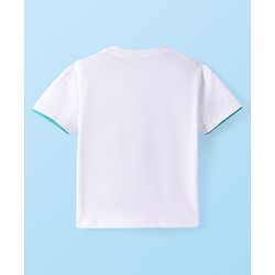 Babyhug Cotton Knit Half Sleeves Oversized T-Shirt with Beach Theme Print - White