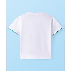 Babyhug Cotton Knit Half Sleeves Oversized T-Shirt with Beach Theme Print - White