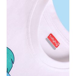 Babyhug Cotton Knit Half Sleeves Oversized T-Shirt with Beach Theme Print - White