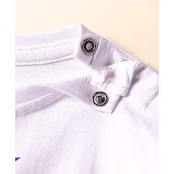 Babyhug Cotton Knit Half Sleeves Oversized T-Shirt with Beach Theme Print - White