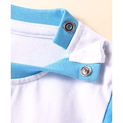 Babyhug Cotton Knit Half Sleeves T-Shirt with Beach Theme Print - White