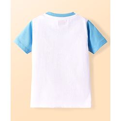 Babyhug Cotton Knit Half Sleeves T-Shirt with Beach Theme Print - White