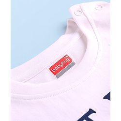 Babyhug Cotton Knit Half Sleeves T-Shirt With Beach Theme Print - White