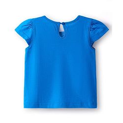 Babyhug Cotton Knit Half Sleeves T-Shirt with Beach Fun Text Print - Blue